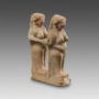 Levantine terracotta Group of two feminine statuettes-11495