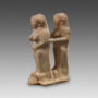Levantine terracotta Group of two feminine statuettes-11495